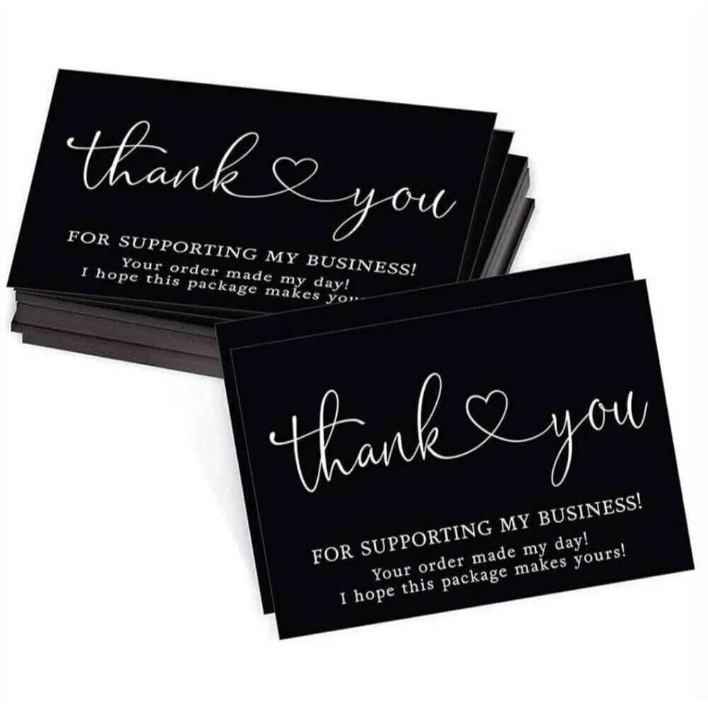 50 Seller Thank You Cards Black or Pink NEW